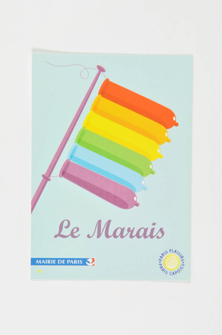 Bertrand Delanoë carte postale "Le Marais" /  "Paris Plaisirs, Paris Capotes" Île-de-France, France 2002 2002.112.45 Photo Mucem