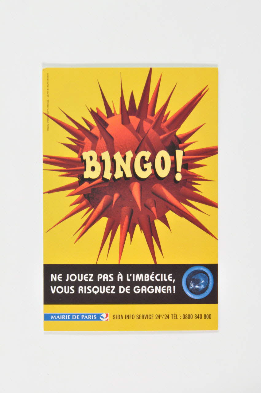 Bertrand Delanoë carte postale "Bingo" / "Ne jouez pas à l'imbécile, vous risquez de gagner !" Île-de-France, France 2000 2002.112.47 Photo Mucem