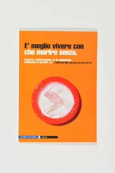 Bertrand Delanoë carte postale "E meglio vivere con che morire senza" (Mieux  vaut vivre avec que mourir sans) Île-de-France, France 1998 2002.112.61 Photo Mucem
