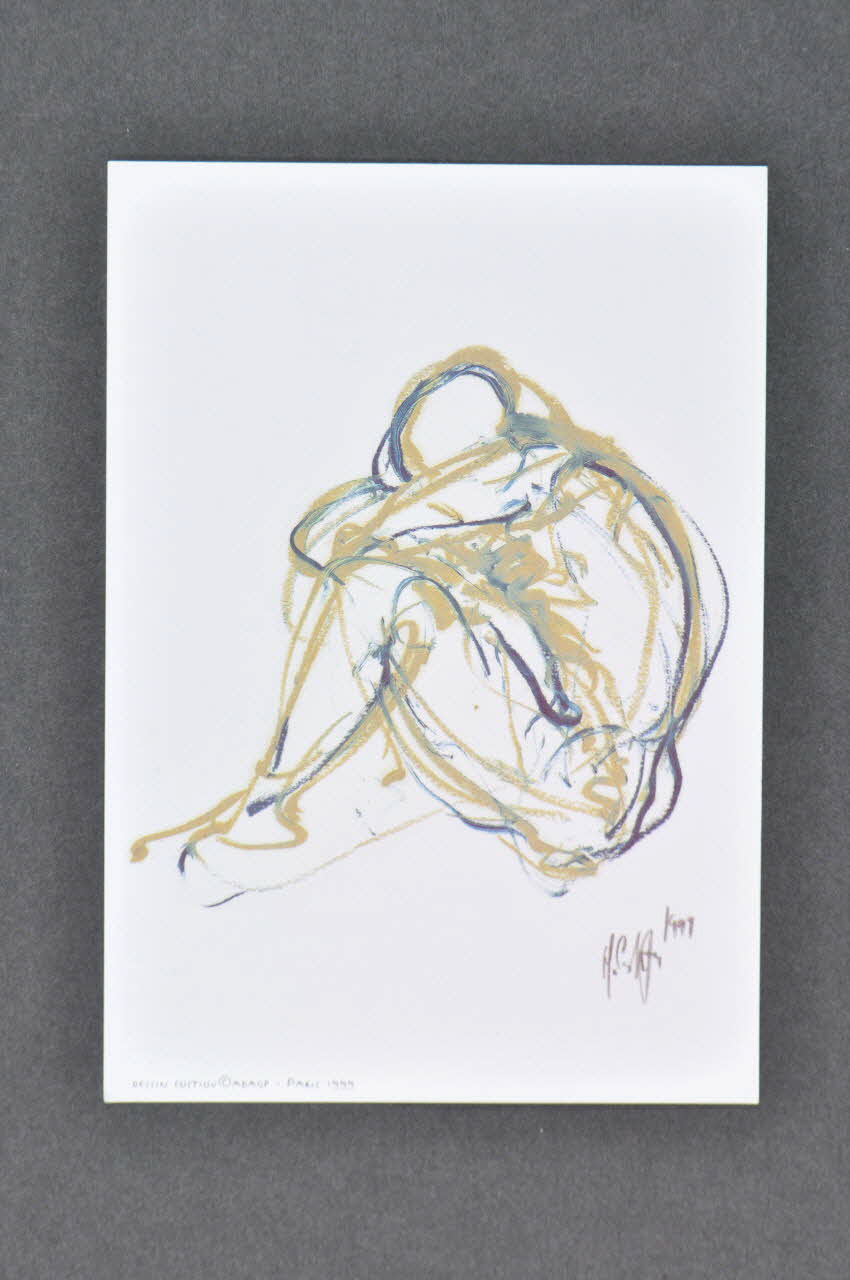 Sida Info Service - Ligne Azur carte postale "Depuis que je le sais, j'ai l'impression d'être ailleurs.. Je me sens seul avec ce virus... déconnecté du monde extérieur." / "Mais nous, nous ne vous avons pas oubliés" France 1999 2002.112.69 Photo Mucem