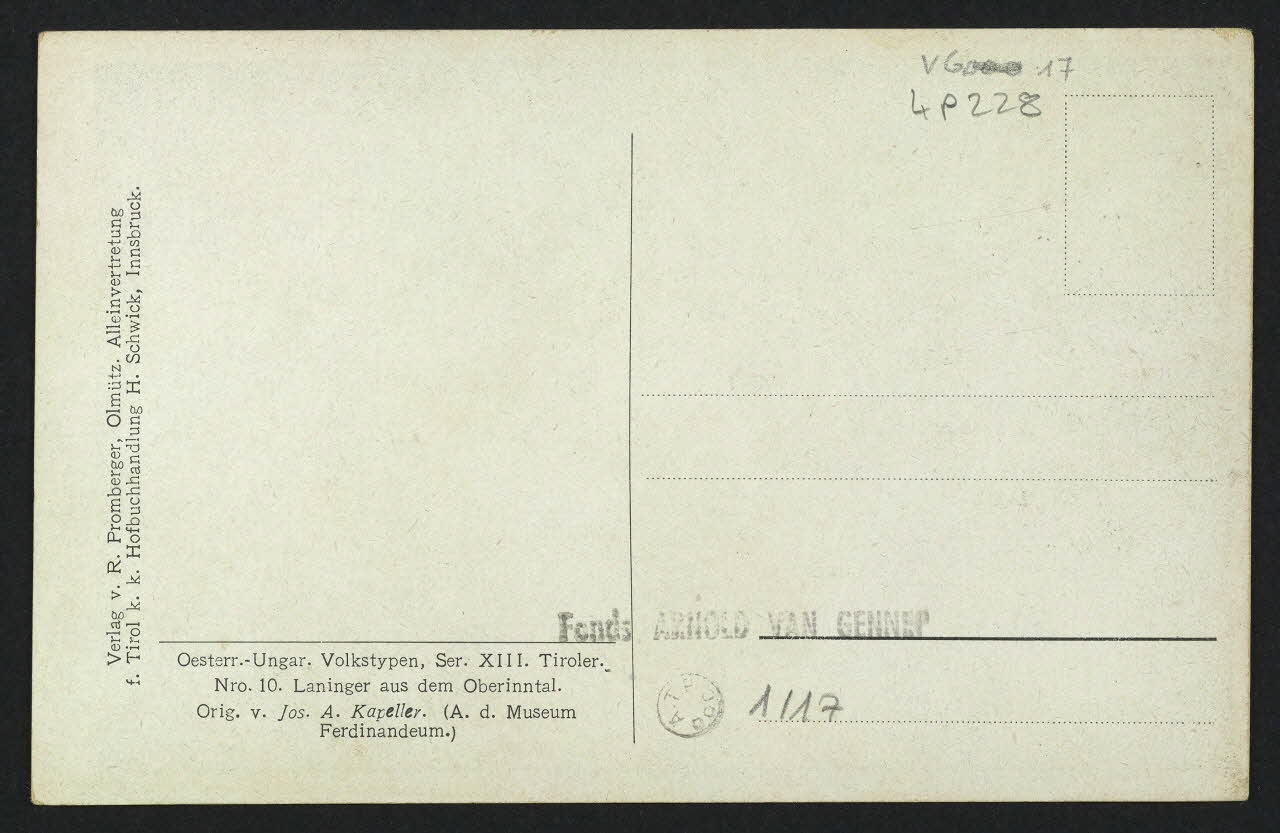 carte postale ORIGINAL DE JOS. A. KAPELLER : LANINGER AUS DEM OBER 4P228 Photo