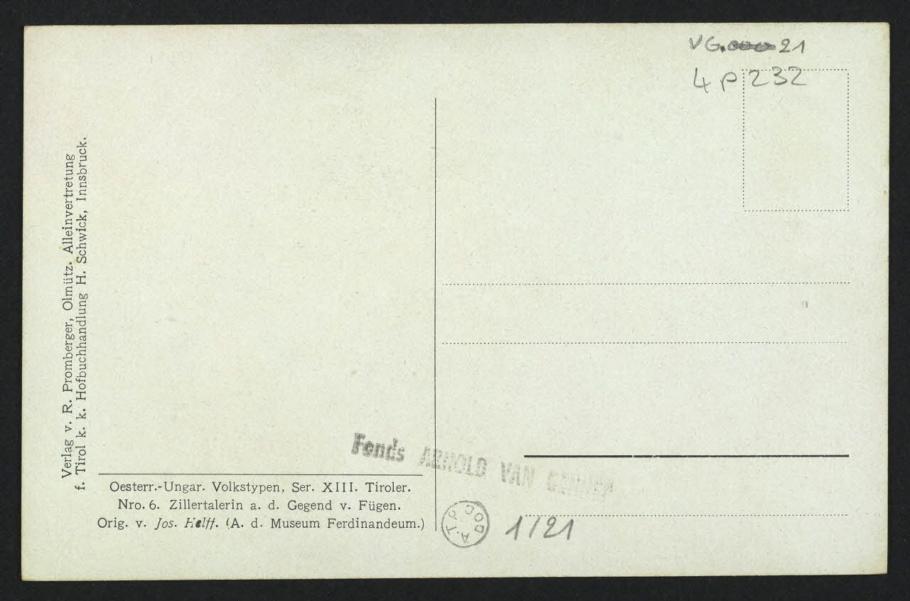 carte postale ORIGINAL DE JOS. A. KAPELLER : ZILLERTALERIN 4P232 Photo