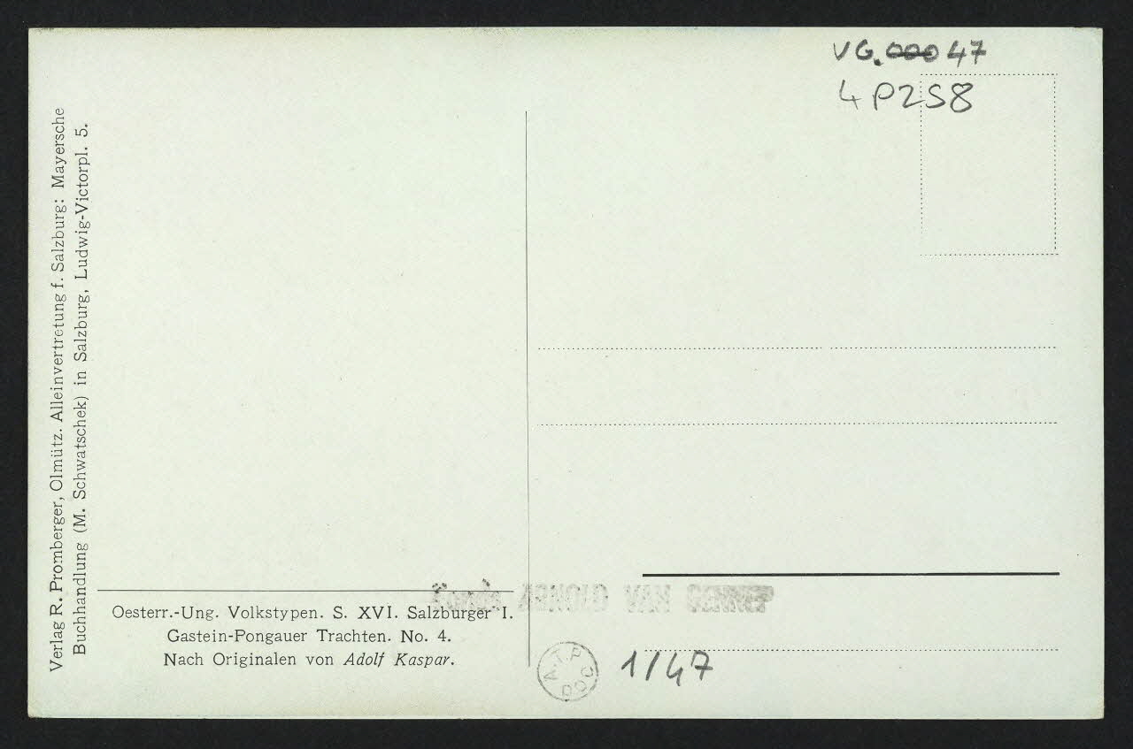 carte postale ORIGINAL DE A. KASPAR, GASTEIN-PONGAUER TRACHTEN 4P258 Photo