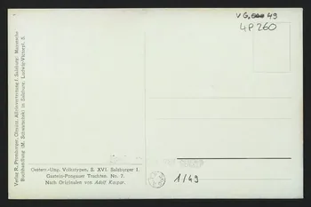 carte postale ORIGINAL DE A. KASPAR, GASTEIN-PONGAUER TRACHTEN 4P260 Photo