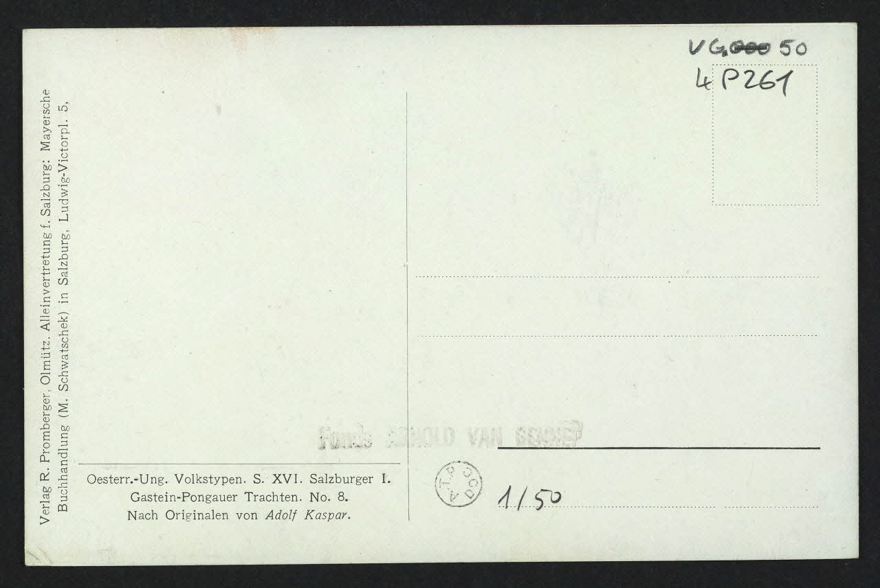 carte postale ORIGINAL DE A. KASPAR, GASTEIN-PONGAUER TRACHTEN 4P261 Photo
