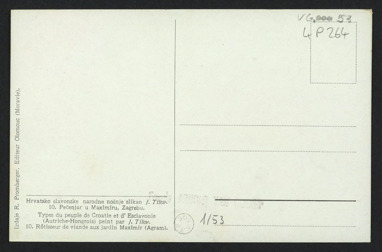 carte postale ORIGINAL DE J. TISOV, ROTISSEUR DE VIANDE 4P264 Photo