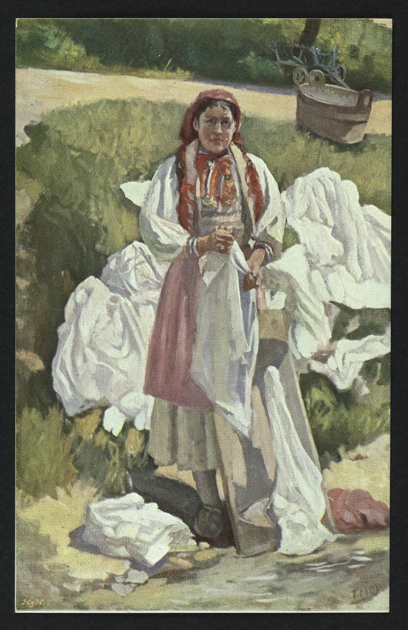 carte postale ORIGINAL DE J. TISOV, BLANCHISSEUSE DE SESTINE 4P265 Photo