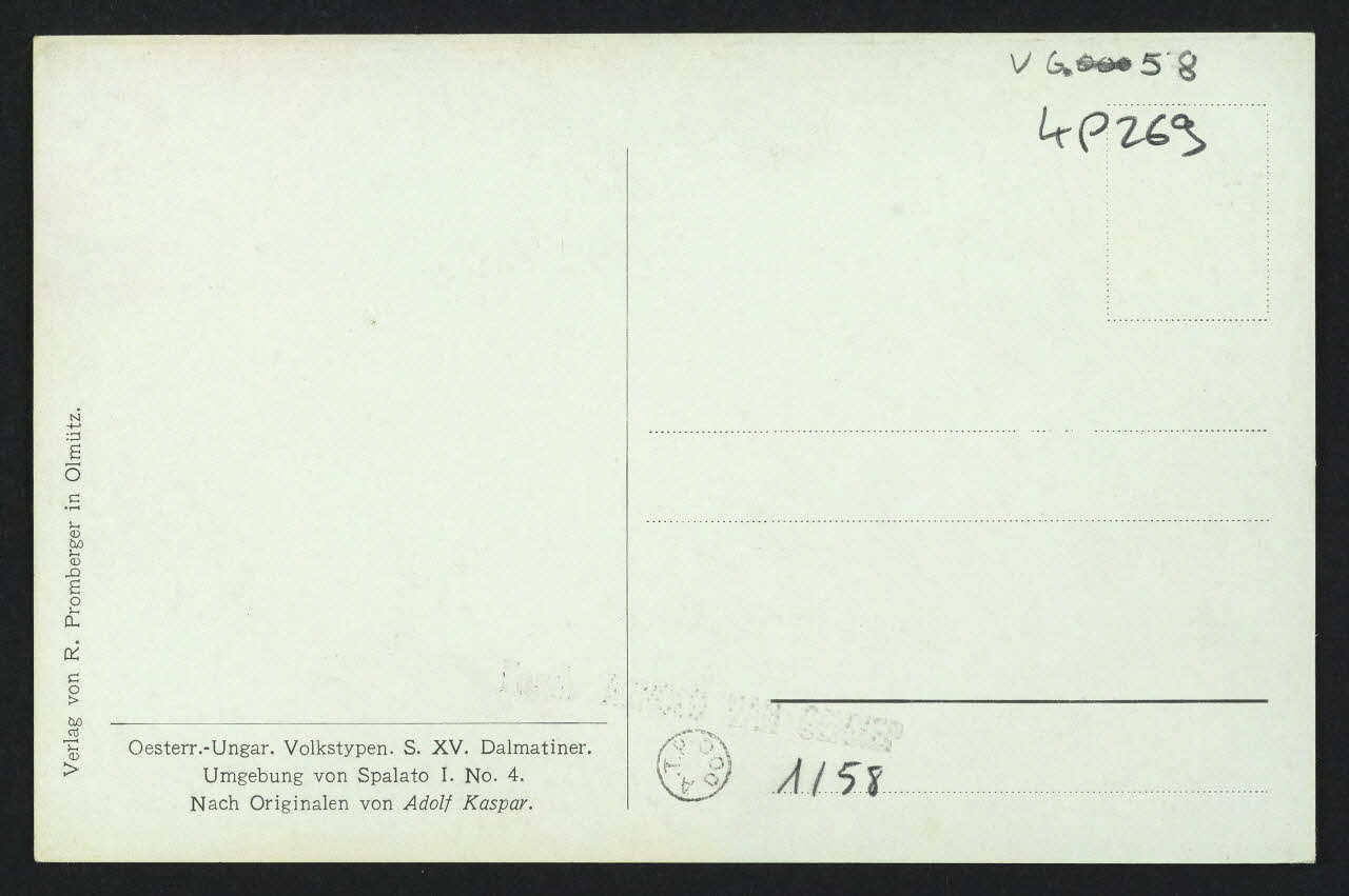 carte postale ORIGINAL DE A. KASPAR, UNGEBUNG VON SPALATO 4P269 Photo