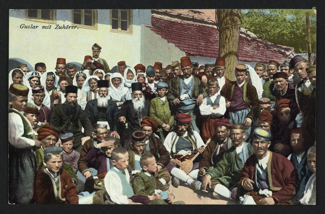 MOSTAR PACHER-KISIE carte postale GUSLAR MIT ZUHORER 1909 4P274 Photo