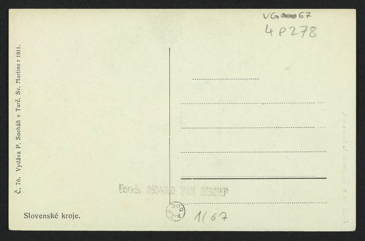 carte postale SLOVENSKE KROJE 4P278 Photo