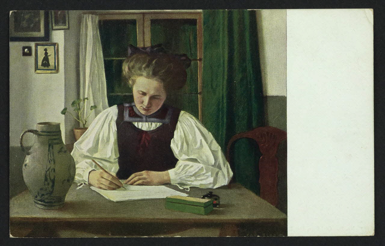 carte postale ORIGINAL DE CARL BLOS : DER BRIEF 4P283 Photo