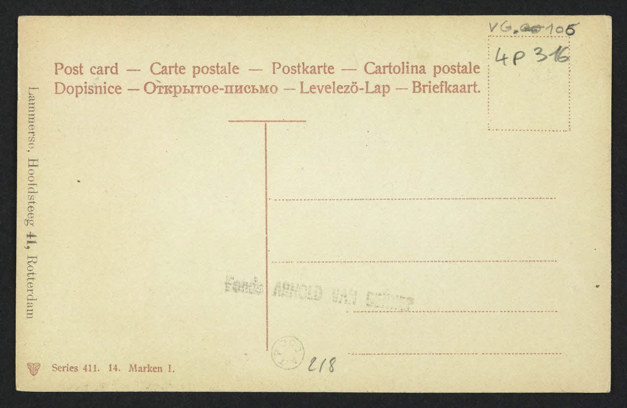 carte postale COSTUUM MARKEN 4P316 Photo