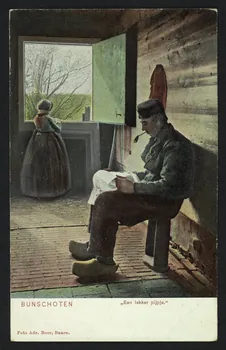 carte postale BUNSCHOTEN, EEN LEKKER PIJPJE 4P327  Photo