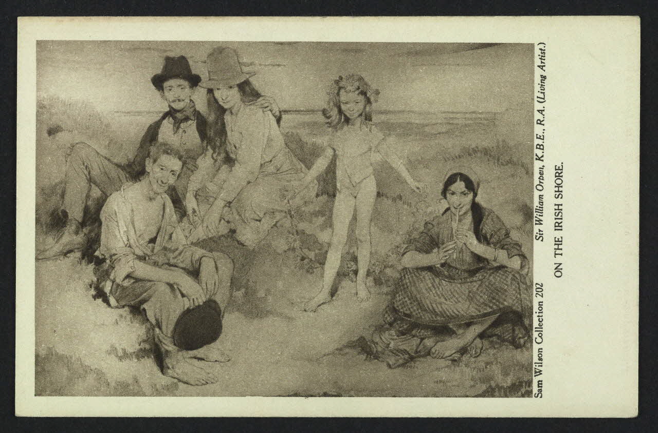 carte postale ORIGINAL DE SAM WILSON, ON THE IRISH SHORE 4P329 Photo