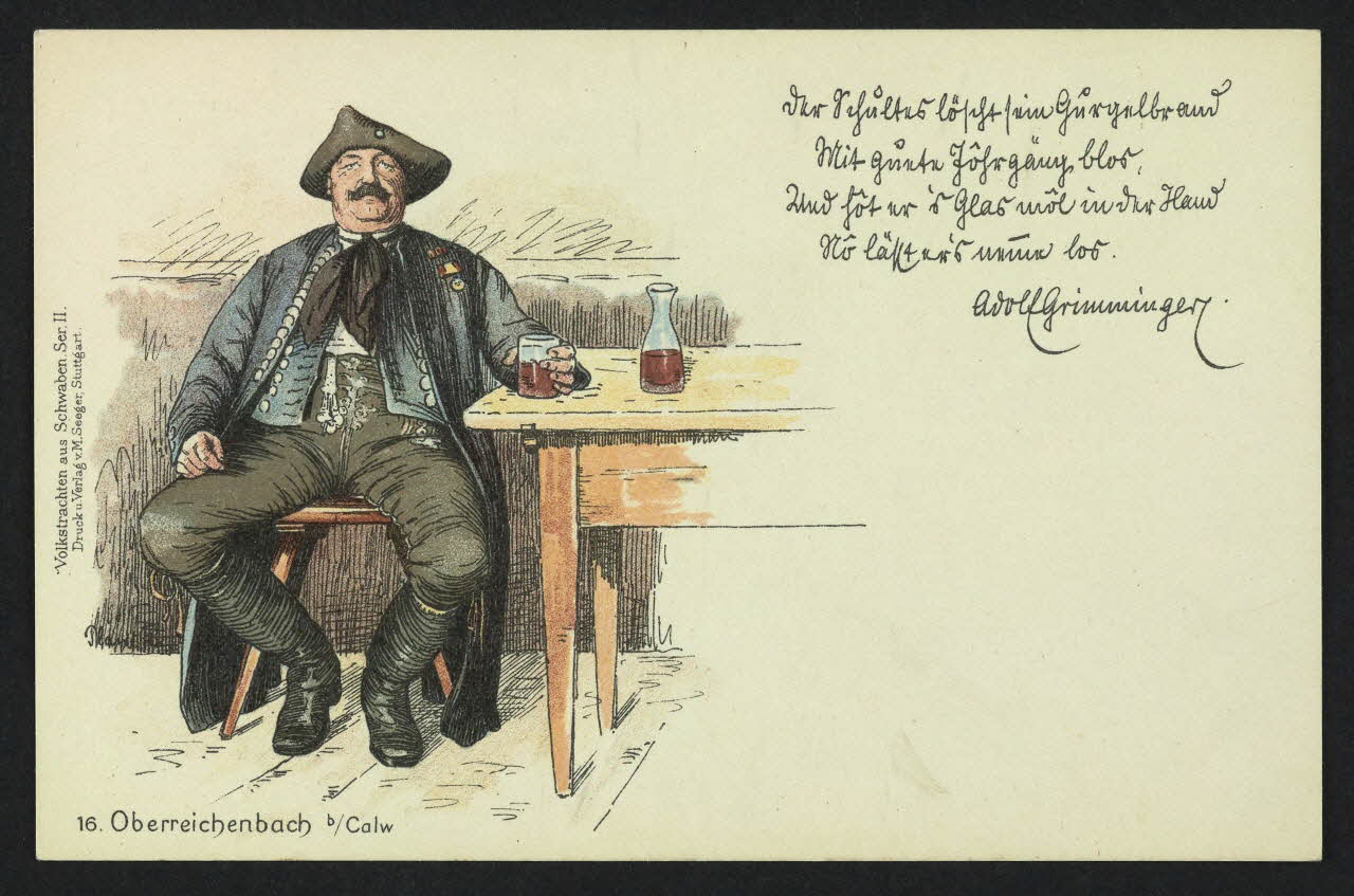 carte postale VOLKSTRACHTEN AUS SCHWABEN, OBERREICHENBACH B. CALW 4P383 Photo