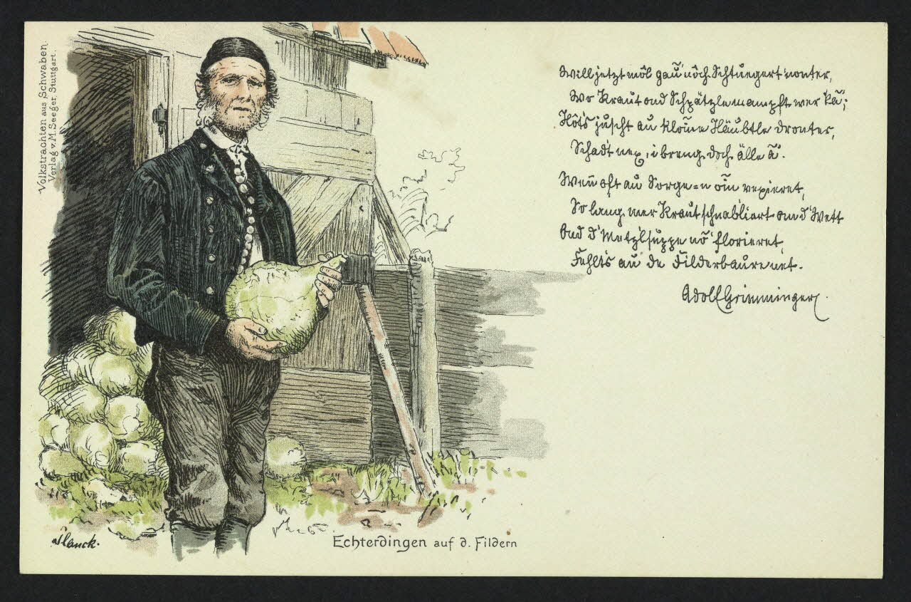 carte postale VOLKSTRACHTEN AUS SCHWABEN, ECHTERDINGEN A. D. FIL. 4P386 Photo
