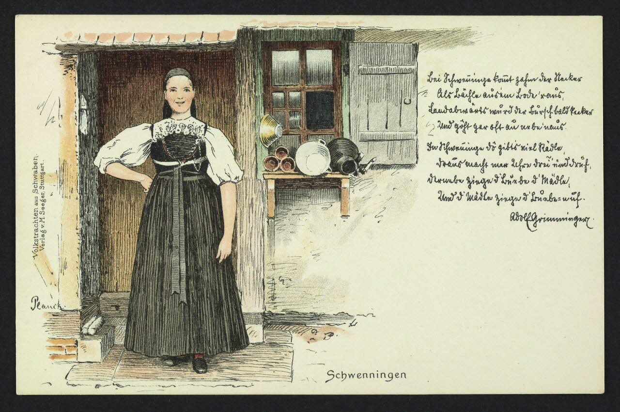 carte postale WOLKSTRACHTEN AUS SCHWABEN, SCHWENNINGEN 4P390 Photo