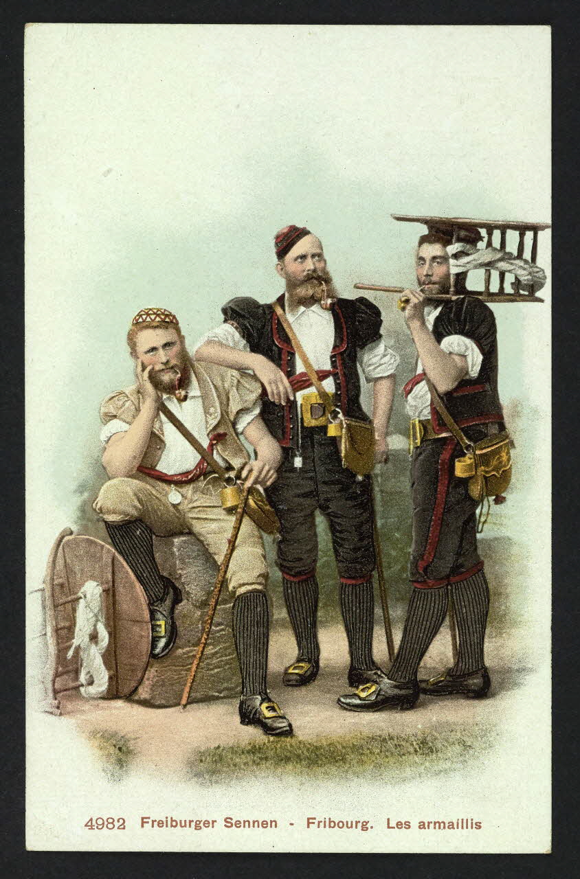 carte postale FREIBURGER SENNEN. FRIBOURG. LES ARMAILLIS 4P482 Photo