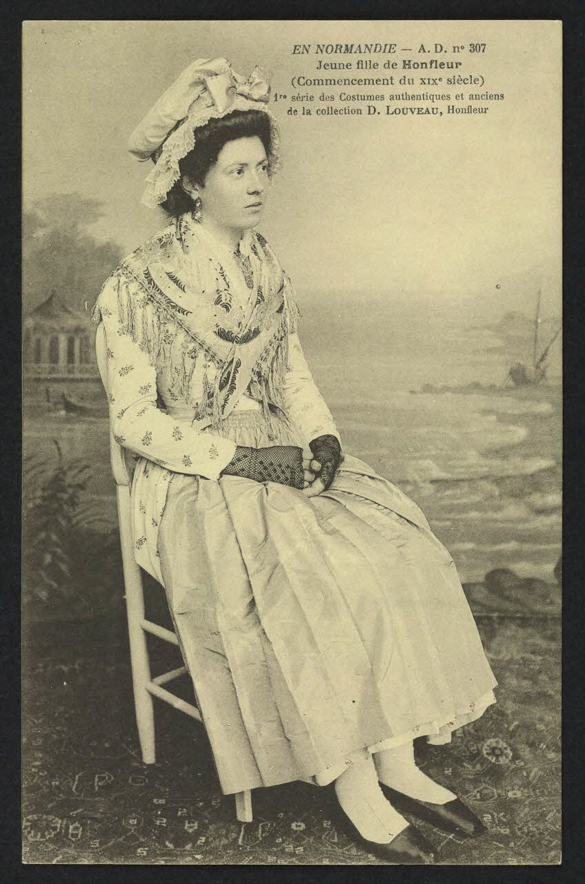 carte postale JEUNE FILLE DE HONFLEUR (COMMENCEMENT DU 19E S) 4P521 Photo