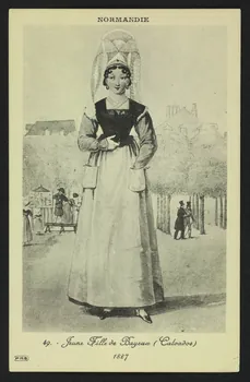 carte postale JEUNE FILLE DE BAYEUX, 1827 4P526  Photo