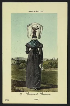 carte postale COSTUME DE COUTANCES, 1827 4P535  Photo