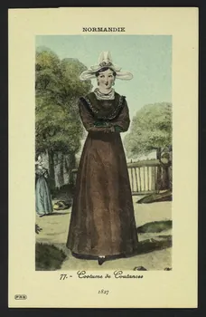 carte postale COSTUME DE COUTANCES, 1827 4P536  Photo