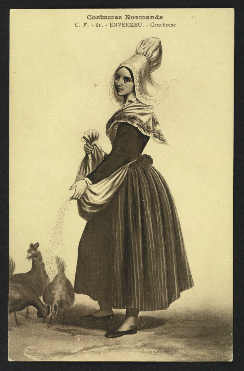 carte postale COSTUMES NORMANDS, ENVERMEU, CAUCHOISE 4P537 Photo