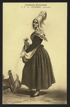 carte postale COSTUMES NORMANDS, ENVERMEU, CAUCHOISE 4P537  Photo