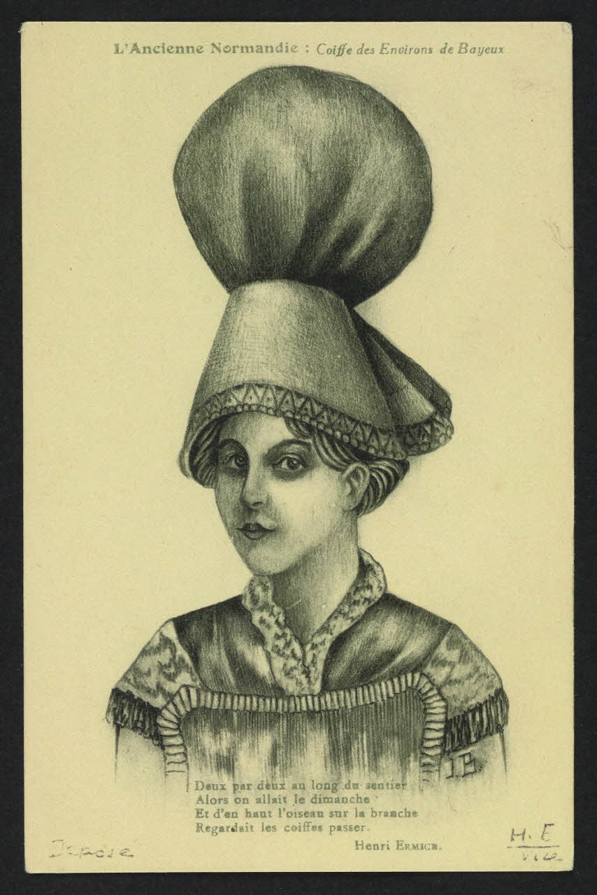 carte postale SIGNE J. B. , LA COIFFE DES ENVIRONS DE BAYEUX 4P545 Photo