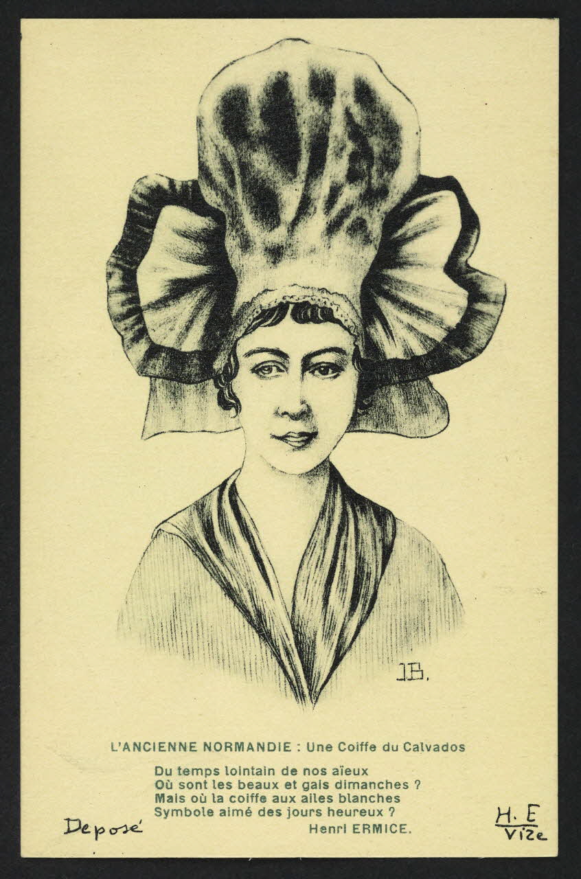 carte postale SIGNE J. B. , UNE COIFFE DU CALVADOS 4P548 Photo