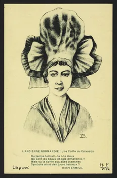 carte postale SIGNE J. B. , UNE COIFFE DU CALVADOS 4P548  Photo