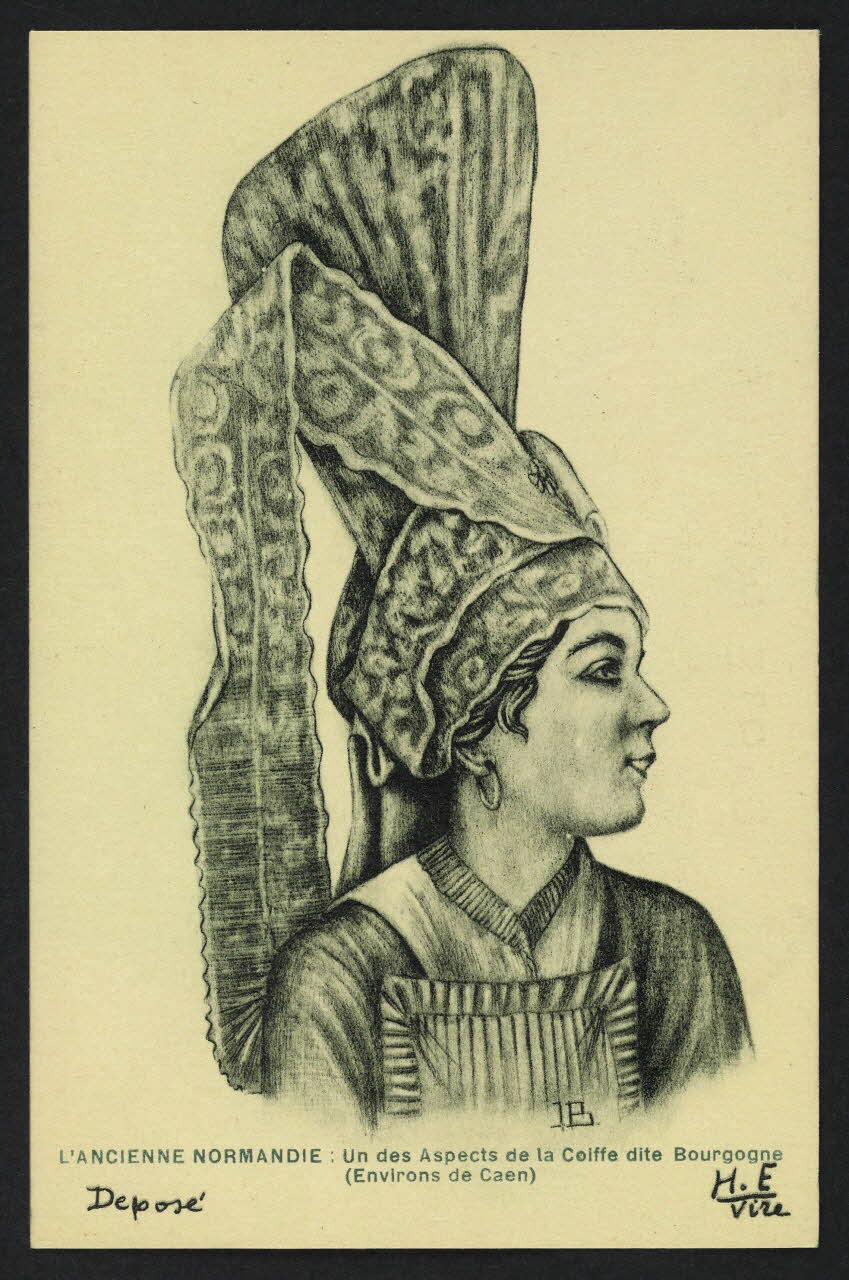 carte postale SIGNE J. B. , UN DES ASPECTS DE LA COIFFE DITE BOURG. 4P553 Photo