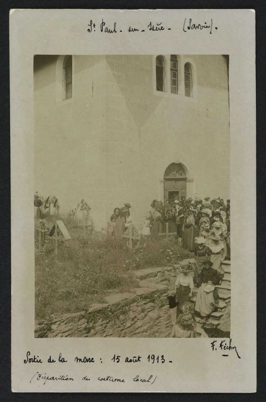 F. FICHER carte postale ST PAUL-SUR-ISERE, 15/08/1913, DISPARITION DU COSTU Savoie 1913 4P586  Photo