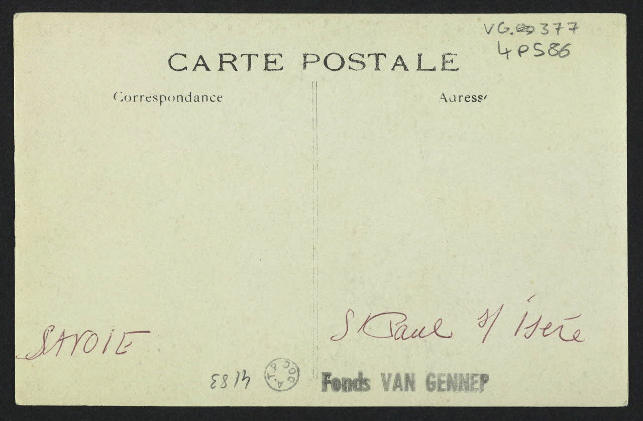 F. FICHER carte postale ST PAUL-SUR-ISERE, 15/08/1913, DISPARITION DU COSTU Savoie 1913 4P586  Photo