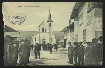 carte postale ALBENS, SORTIE DE LA MESSE 4P587 Photo