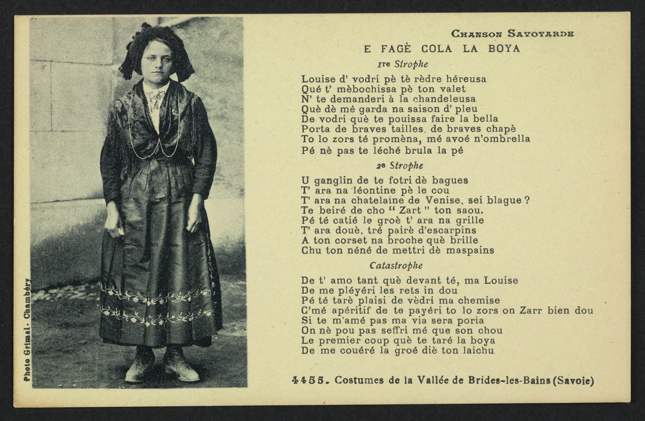 carte postale COSTUME DE LA VALLEE DE BRIDES-LES-BAINS (SAVOIE) 4P615 Photo