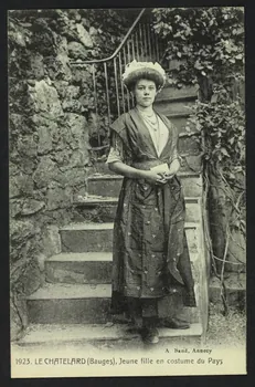 carte postale LE CHATELARD (BAUGES), JEUNE FILLE EN COSTUME 4P682 Photo
