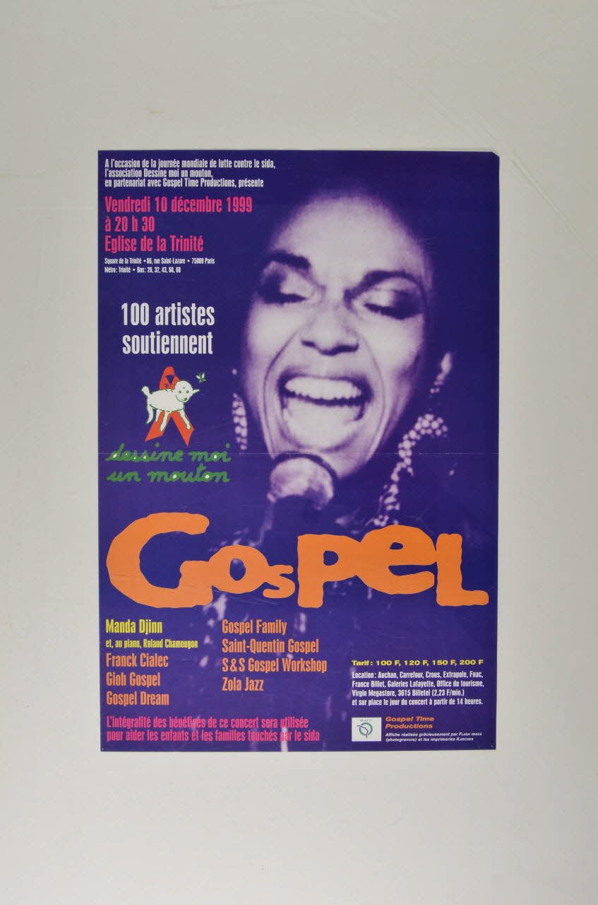 Association Dessine-Moi Un Mouton affiche Vendredi 10 décembre 1999 100 artistes soutiennent "Dessine moi un mouton" Île-de-France, France 1999/12/10 2002.115.1 Photo Mucem