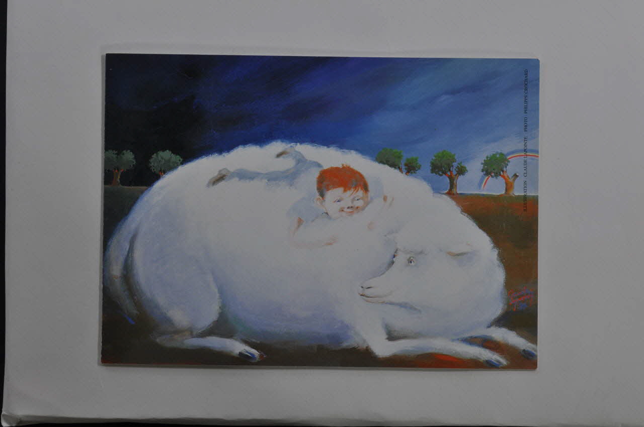 Association Dessine-Moi Un Mouton carte de voeux "Toute l'équipe de "dessine moi un mouton" vous présente ses voeux les plus chaleureux pour l'année 1995" France 1994 2002.115.16 Photo Mucem