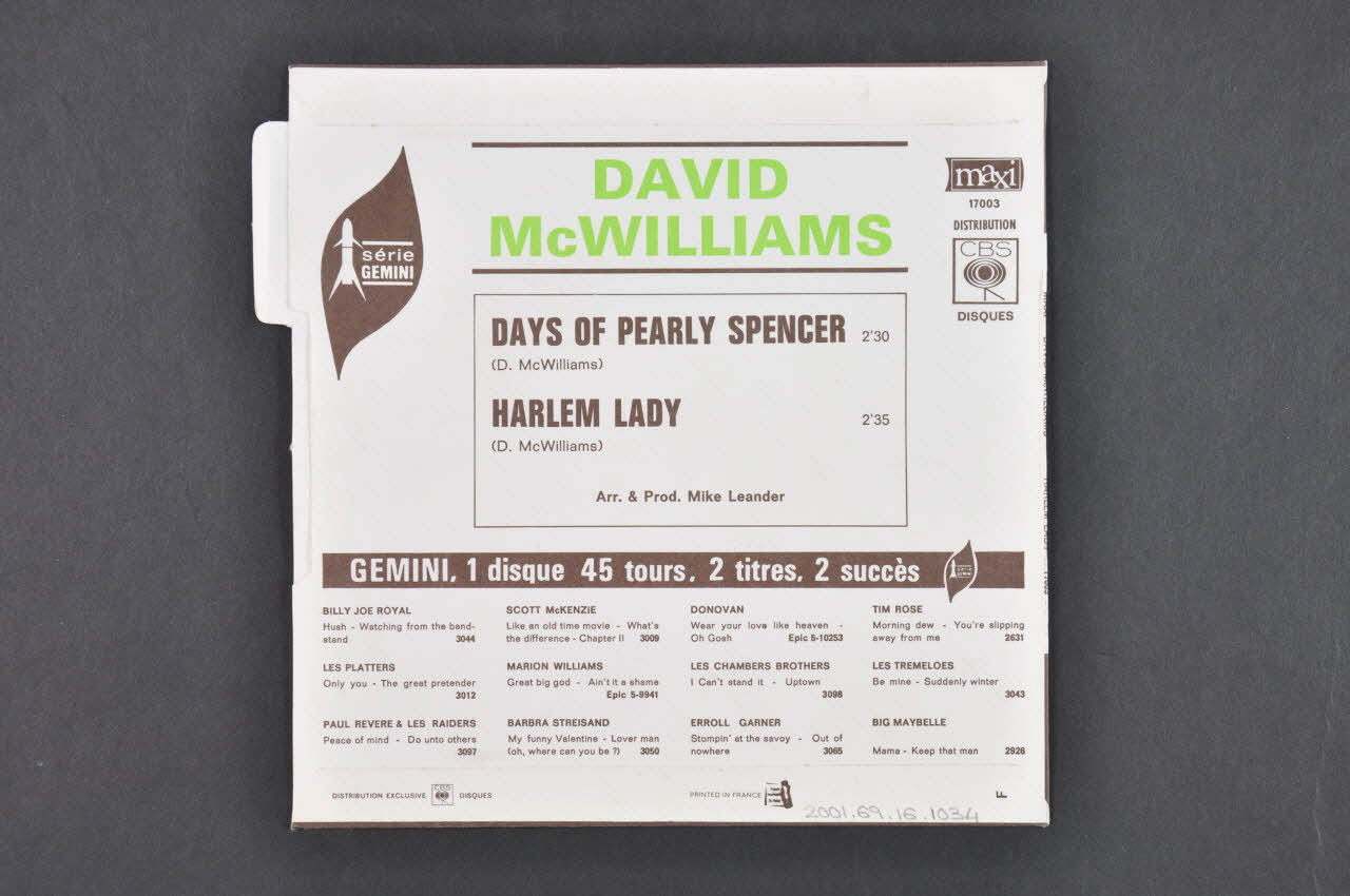 pochette de disque Harlem lady 2001.69.16.1034 Photo Mucem