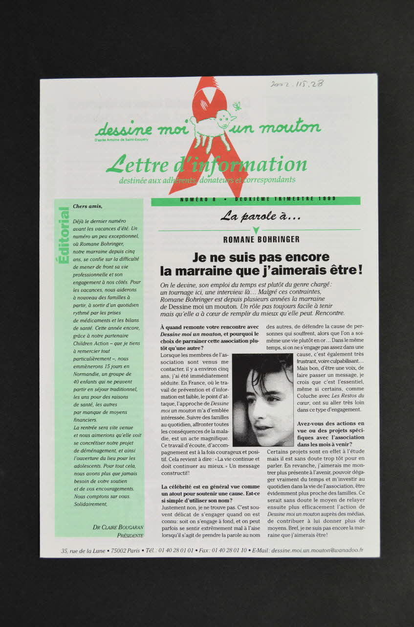 Association Dessine-Moi Un Mouton Lettre d'information Lettre d'information n°8 de Dessine-moi un mouton France 1999 2002.115.28 Photo Mucem