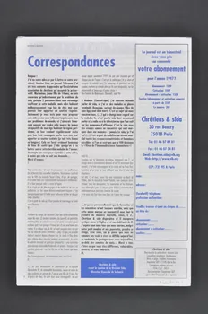 Chrétiens et Sida journal Chrétiens & sida. Numéro 17 : Toxicomanie et substitutions / Prise de parole en Guadeloupe /Correspondances France 1997/6 2002.120.24.1-2 Photo Mucem