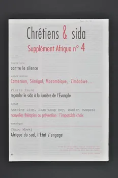 Chrétiens et Sida journal Chrétiens & sida. Supplément Afrique numéro 4 France 1999/6 2002.120.36.1-4 Photo Mucem