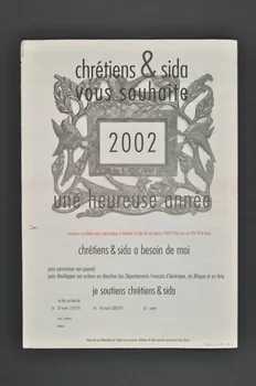 Chrétiens et Sida journal Chrétiens et sida. Numéro 36 : Chrétiens en fête / L’affiche du 1er décembre France 2002/3 2002.120.48.1-4 Photo Mucem