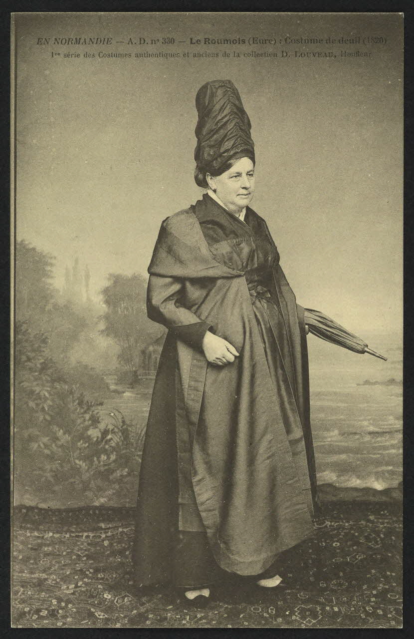 carte postale LE ROUMOIS (EURE), COSTUME DE DEUIL (1820) 4P773 Photo