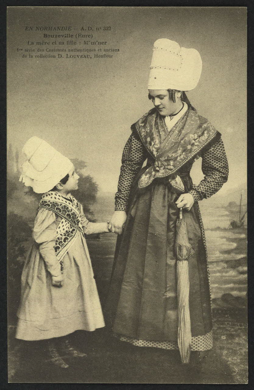 carte postale BEUZEVILLE (EURE), LA MERE ET SA FILLE 4P774 Photo