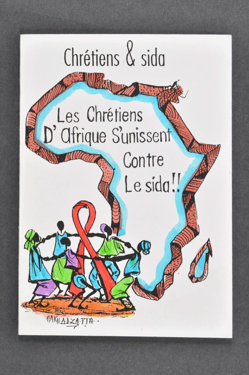 Chrétiens et Sida carte postale "Les chrétiens d'Afrique s'unissent contre le sida" France 2002 2002.120.7 Photo Mucem