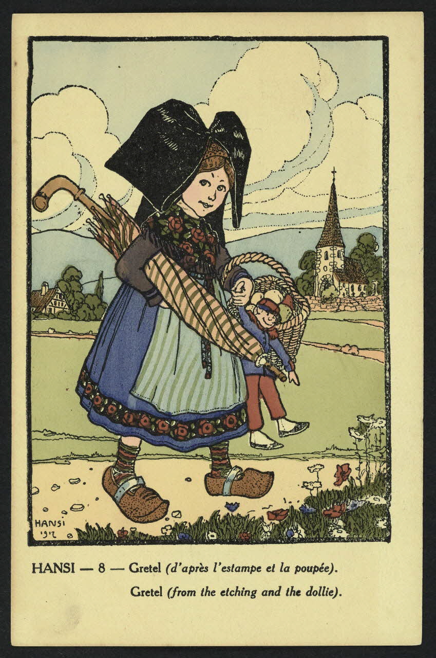 carte postale HANSI, GRETEL (D'APRES L'ESTAMPE ET LA POUPEE) 4P817 Photo
