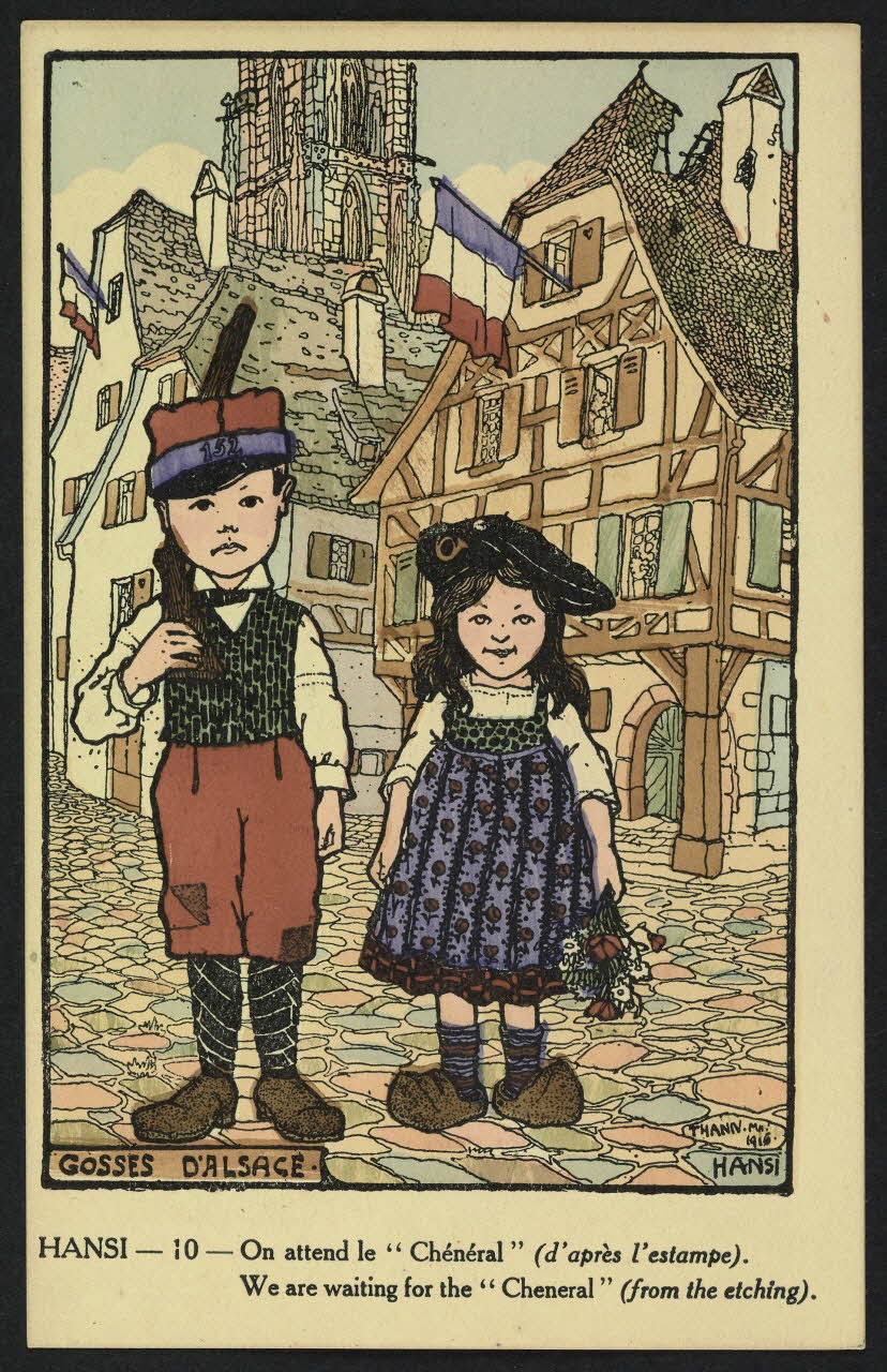 carte postale HANSI, ON ATTEND LE "CHENERAL" (D'APRES L'ESTAMPE) 4P818 Photo