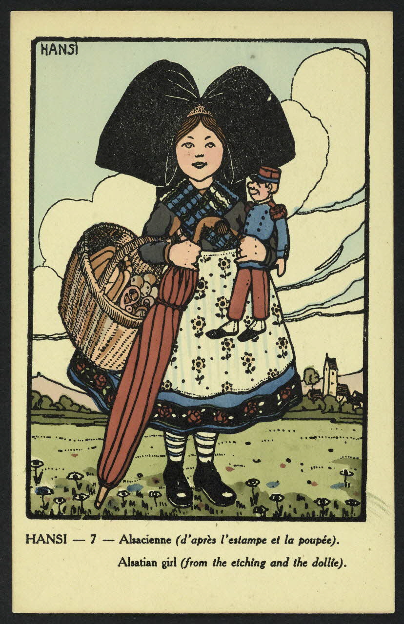 carte postale HANSI, ALSACIENNE (D'APRES L'ESTAMPE ET LA POUPEE) 4P822 Photo